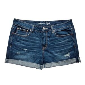 American Eagle Outfitters Denim Shorts Distressed Cuffed Blue Womens Size 12